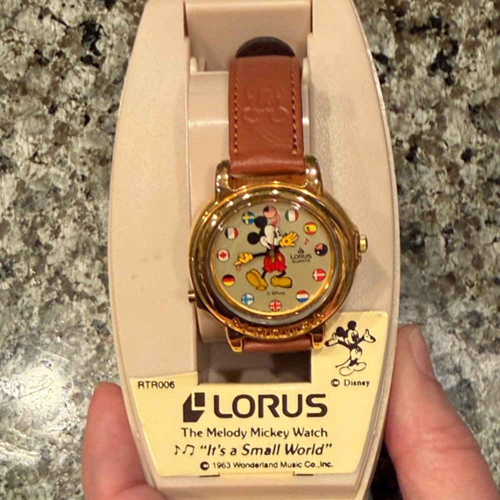 Lorus Disney Melody Mickey Watch with Brown Strap - Vintage